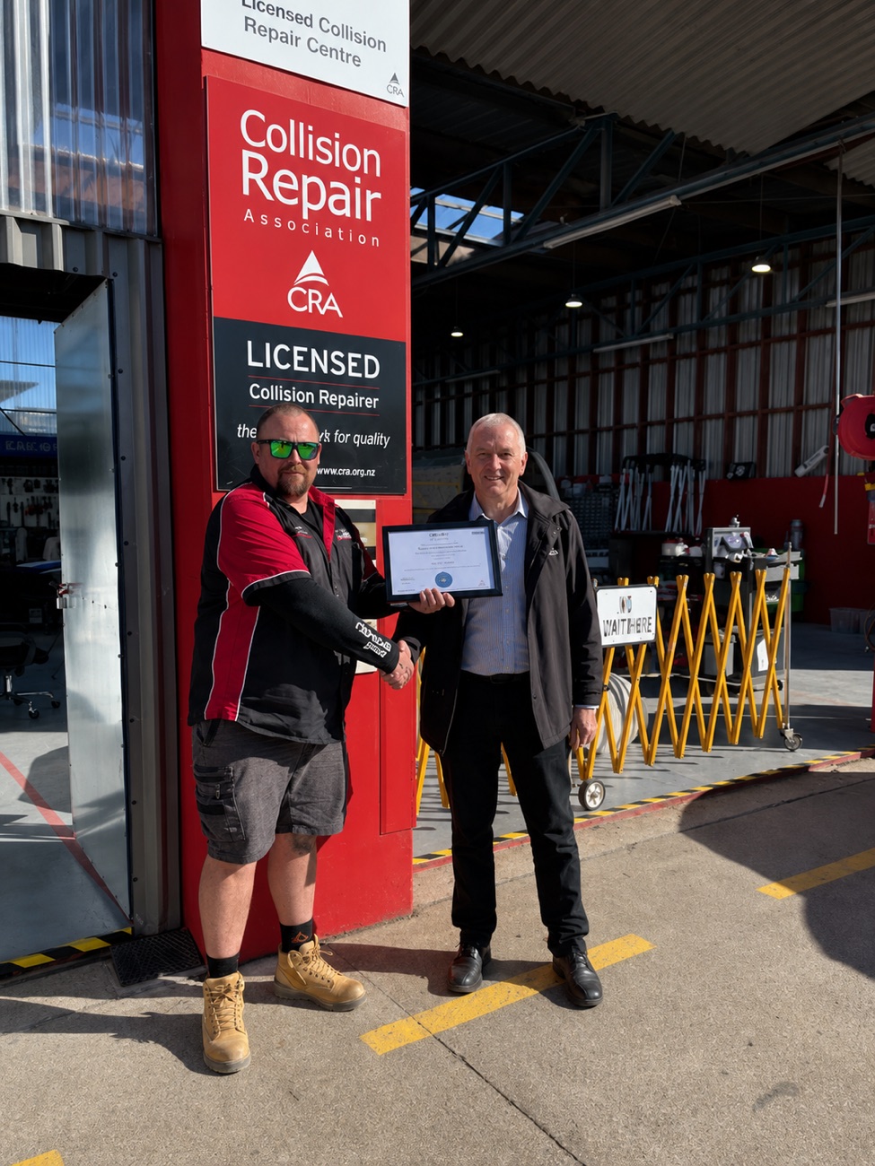 Oamaru Panel and Paint - CRA Licensed Collision Repairer, Craig receiving his qualification